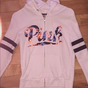 SOLD Victoria Secret PINK white zip-up jacket
